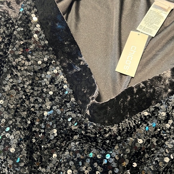 Chico’s velvet and sequins evening slim leg pants - Picture 5 of 8